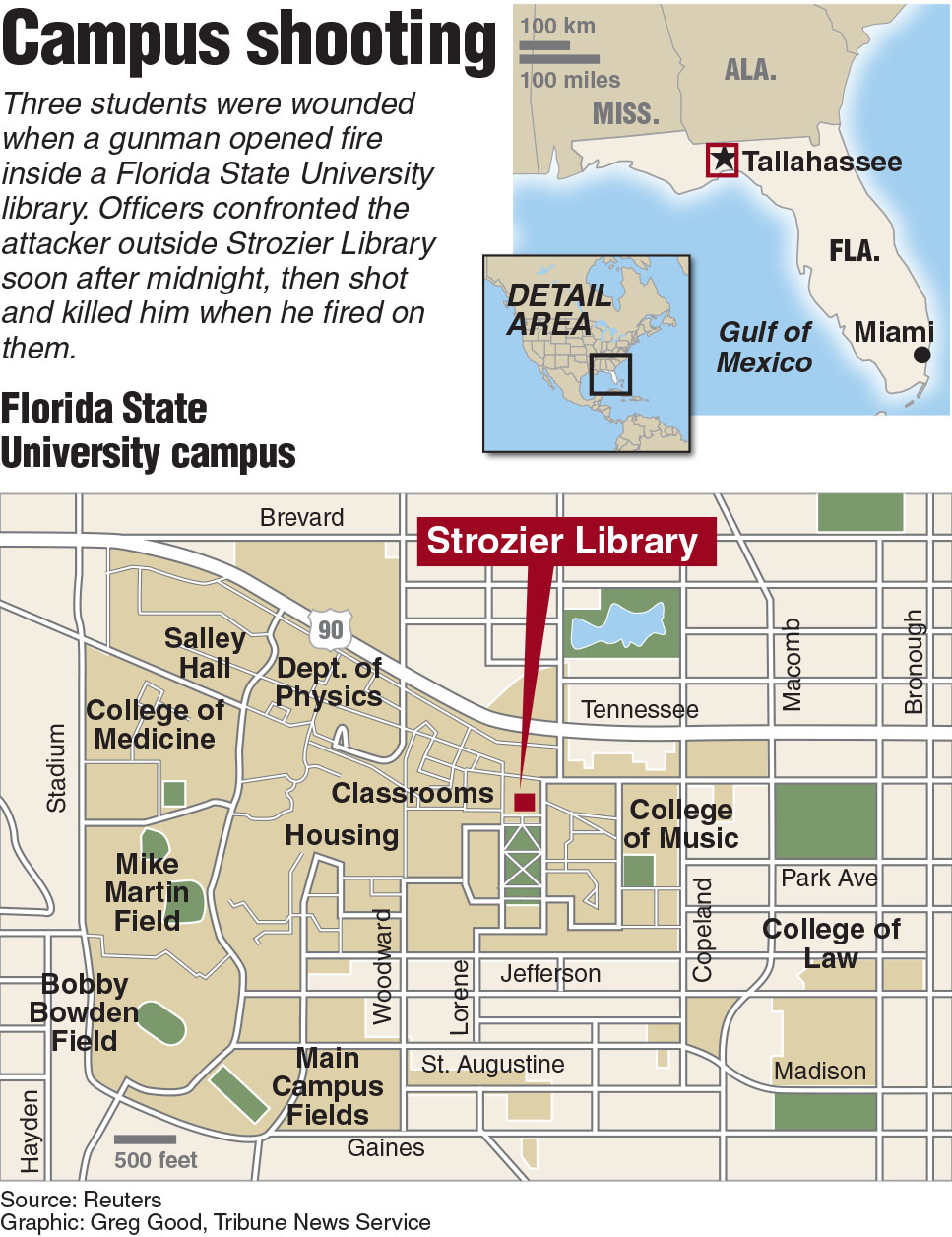 Map of FSU shooting