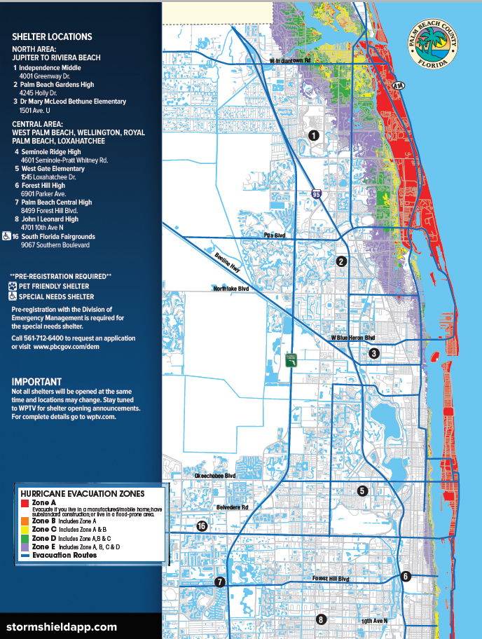 Shelter locations throughout South Florida