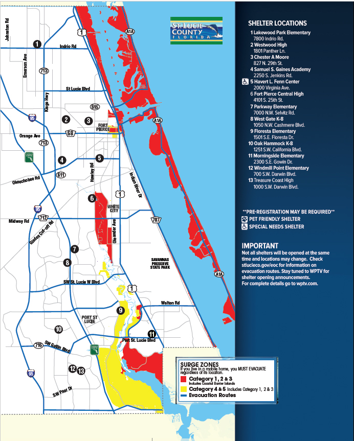 Shelter locations throughout South Florida