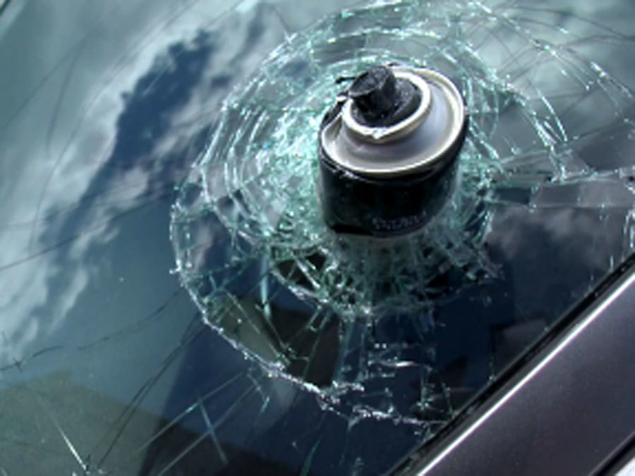 PHOTOS Hairspray can explodes in hot car