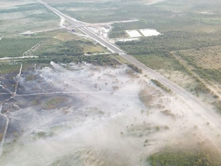 PHOTOS: Brush fire impacts I-95 in Indian River