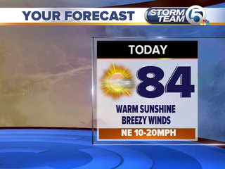 Warm, breezy, beautiful today